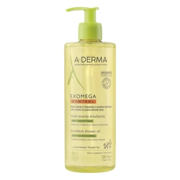 A-Derma Exomega Control Óleo de Limpeza Emoliente Antiprurido 500ml